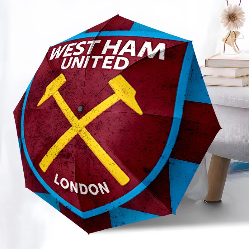 West Ham United, Лондон Автоматическое Открытие и Закрытие, 8 Ребер Прочная Конструкция Портативный Зонт, Подходит для Мужчин и Женщин в Любое Время Года Идеальный