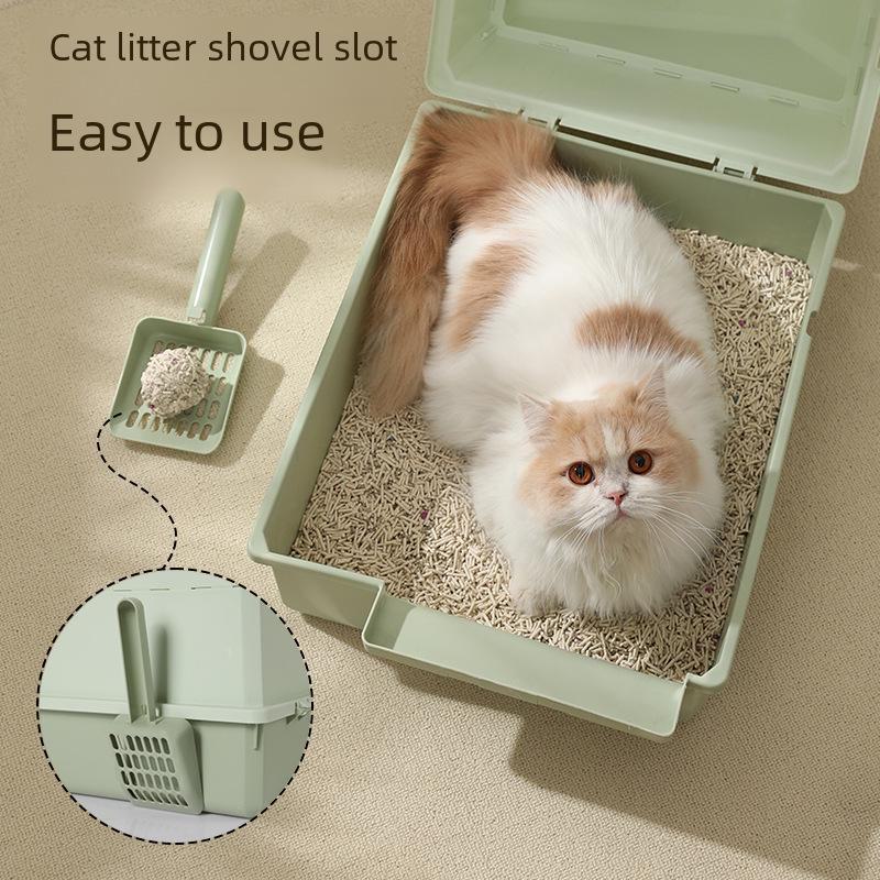 Большой закрытый туалет со съемной дверцей для кошек и собак