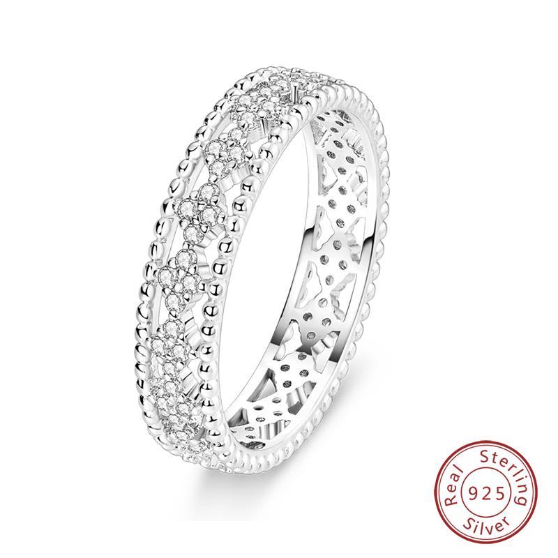 925 Sterling Silver Heart Shaped Infinite Minimalist Rings Hollow Celtic Knot Rings for Women Elegant Engagement Wedding Jewelry