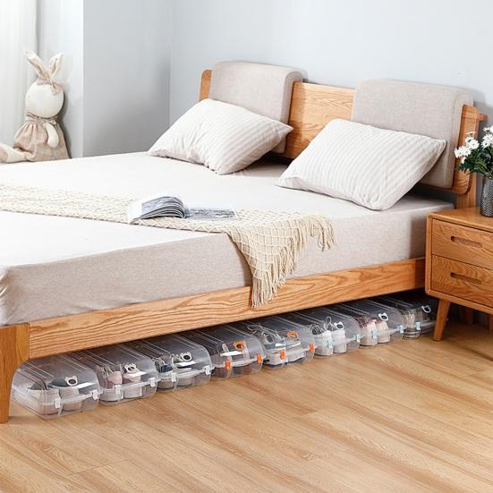 Shoe Storage Box Protect Ventilation Holes Design Transparent Space-saving Plastic Organizer Box for Home