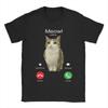 Мужская футболка Meowl Is Calling Телефонный звонок Мем Мозговая гниль Забавная кошка Сова Хлопковые футболки Футболки с коротким рукавом Круглый вырез Одежда