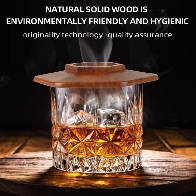 Коктейльный дымник Smoking Master Wood Художественная шестиугольная башня Верхняя форма Аксессуары для бара Тонкий фильтр с отверстиями Ароматизированные напитки
