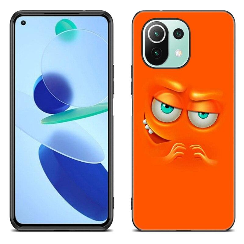 3D Funny Face Phone Case For Xiaomi Mi 11 Lite NE 11i 10T 11T Pro A2 A3 Lite POCO F3 M3 M4 C31 X3 Pro NFC GT Black Soft Cover