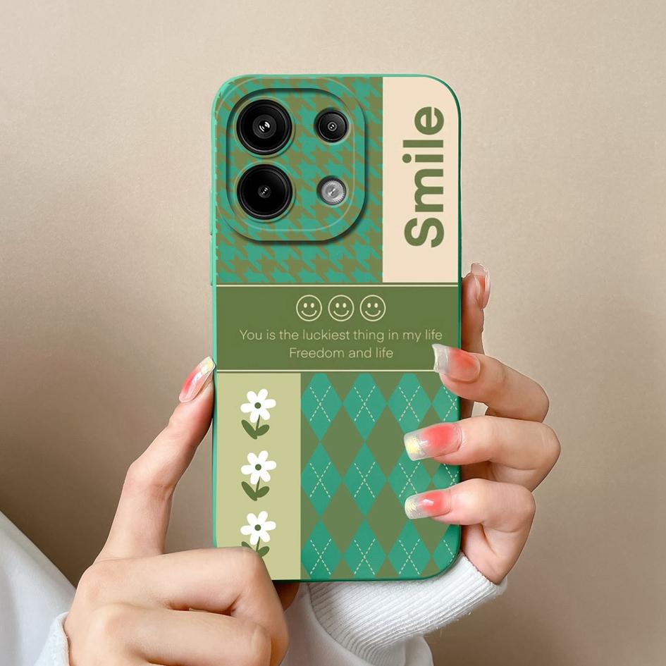 Модный чехол для телефона с узором в клетку для Xiaomi Redmi Note 13R 13 Pro Turbo 3 A3 13, задняя крышка, высококачественный противоударный жидкий мягкий силиконовый красивый бампер