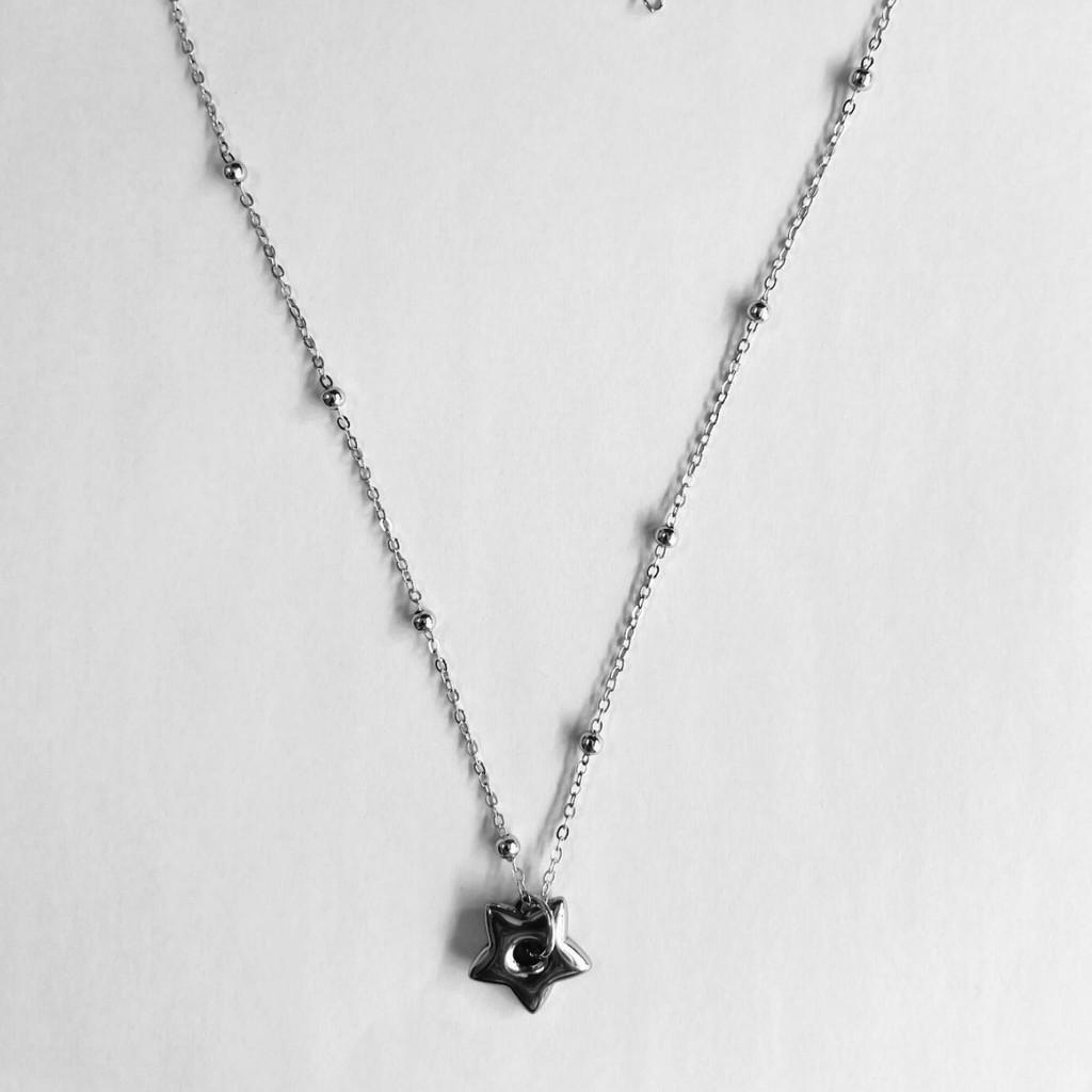 Alloy Star Shaped Pendant Necklace With Cross Chain For Trendy Summer Wear Unisex Jewelry