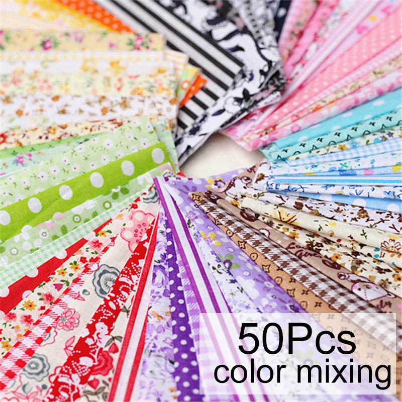 50 шт. Цветочная ткань 10*10 см Хлопковая ткань для пэчворка, рукоделия, шитья, квилтинга, ткань для рукоделия, ткань с цветочным принтом, материал ручной работы