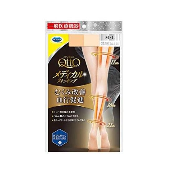 Mediketto General Medical Device Compression Stockings Swelling Improvement Blood Circulation Promotion Nudie Beige M-L