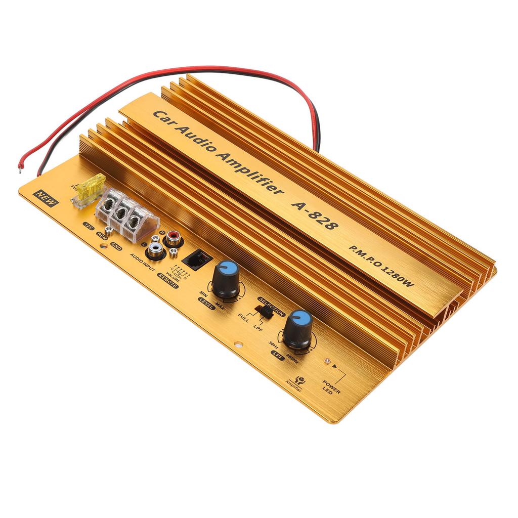 Автомобильный усилитель высокой мощности, плата усилителя 12 В 1280 Вт, активная плата усилителя автомобильного басового сабвуфера для 8-12-дюймового динамика-вуфера