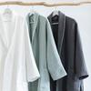 Cotton Waffle Weave Bathrobe Full-Length Unisex Kimono Style, Thick Terry Spa Robe for Home Hotel & Banya with Pockets
