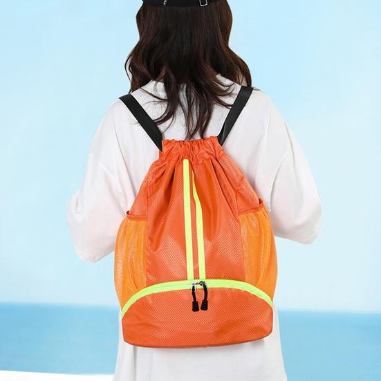 Спортивная сумка для спортзала с шнурком Футбольная сумка большой вместимости Регулируемый спортивный рюкзак с отделением для мячей Водонепроницаемая спортивная сумка из ткани Оксфорд