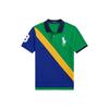 Polo SS24 Полосатая пони вышитая повседневная рубашка поло с коротким рукавом детские топы зеленый CWPOKNIY8021227-300