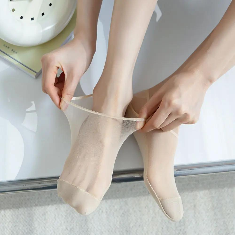 Sock Slippers Women Ultra-thin Transparent Summer Invisible No Show Socks Silicone Non-slip Solid Color Low Cut Ankle Boat Socks