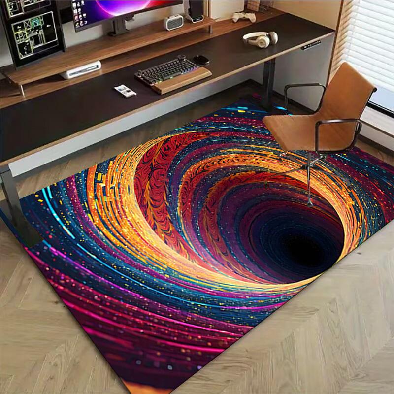 1PC Vortex Swirl Extra Large Non Slip Floor carpet, Office, family, bedroom, Studio Large Area Rug Indoor Rugs, , Vibrant Colors