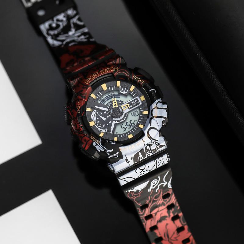 CE40 Повседневные и модные мужские часы, водонепроницаемые, с большим циферблатом, электронные часы с ночной подсветкой, крутые часы в подарок для мужчины