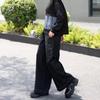 High Elastic Waist Solid Color Long Wide Leg Denim Pants Women Fashion Tide 2025 Spring Autumn New Jeans One Size Office Lady Jean