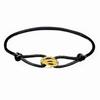 Sailing Rope Women's Bracelet Tricolour In Black Cord Bracelet with Stainless Steel Ring  Waterproof Boho Jewellery for Women Adjustable Length With