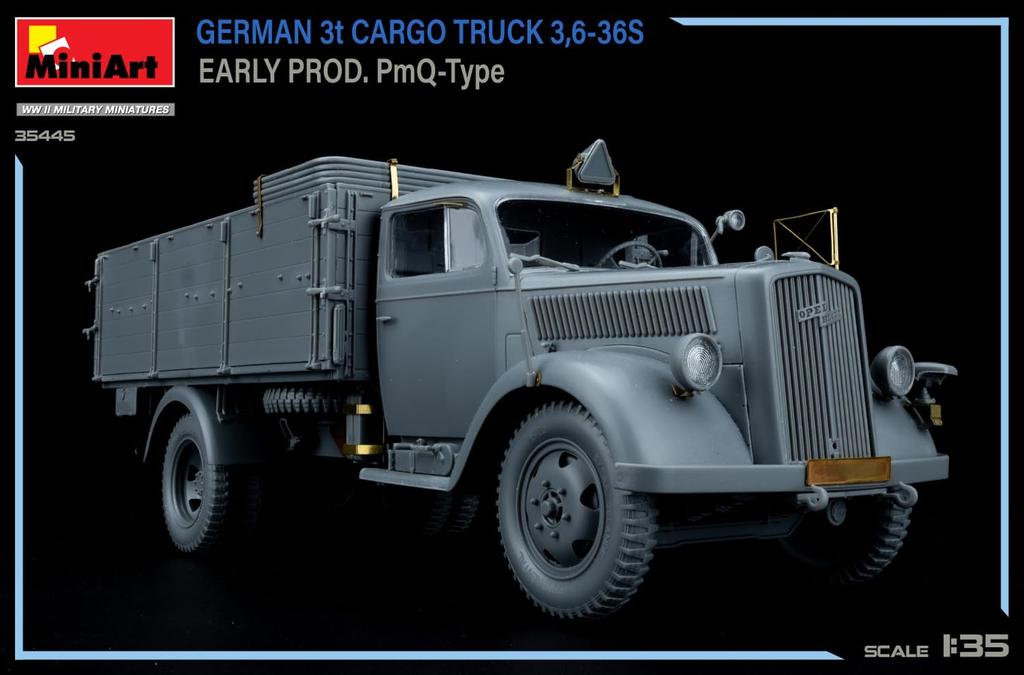 MiniArt German Cargo Truck Early Model PmQ Type Plastic Model MA35445 1/35 3-ton 3,6-36S