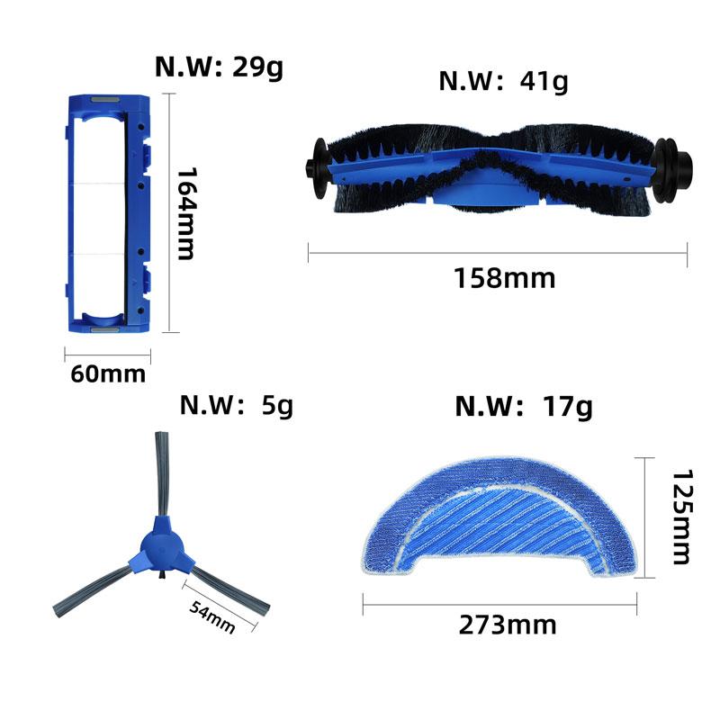 Для Cecotec Conga 1090/1099 1990 Connected/1790 Ultra Titanium/999 990 Vital Spare Parts Основная боковая щетка Mop Rag Cover