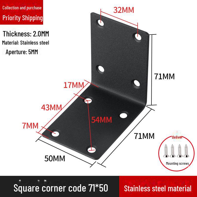 Кронштейн для полок L-образной формы из нержавеющей стали, соединитель под прямым углом 90 градусов