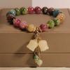 Colorful Natural Stone Bracelet, with Flower Pendant, Ethnic Style Bracelet, Perfect Gift for Girlfriend or Best Friend