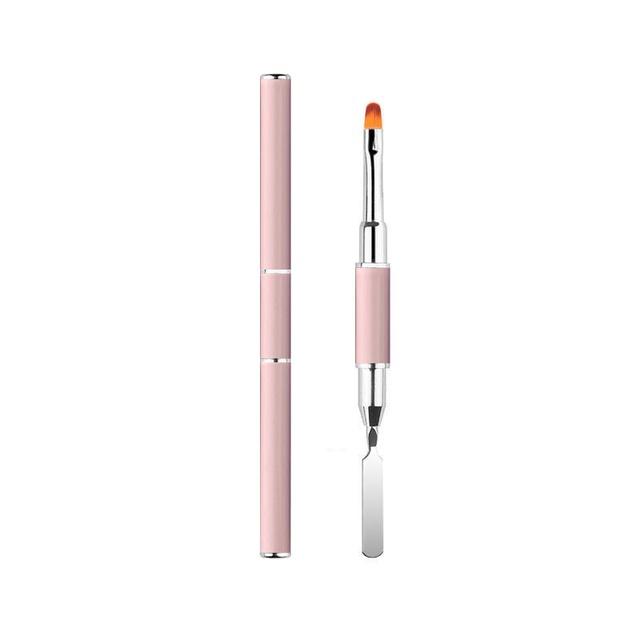 Гелевая кисть и подборщик, дизайнерская кисть для ногтей и шпатель 2 в 1, инструмент для гелевой кисти для наращивания акриловых ногтей