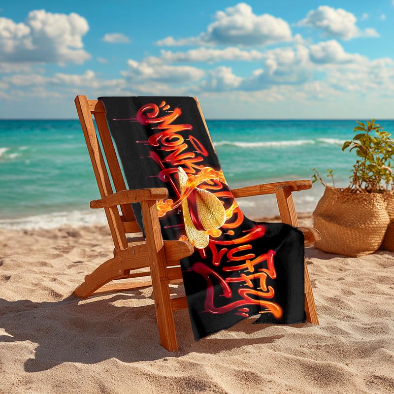 1Pc Calligraphy Artwork Beach Towel Quick Dry Multiuse For Beach Pool Gym Yoga Home Travel Christmas Halloween Xmas Gift S1383
