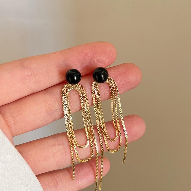 Блестящие серьги-кисточки, женские серьги с чувством высокого класса, легкие роскошные аксессуары для ушей в нишевом дизайне