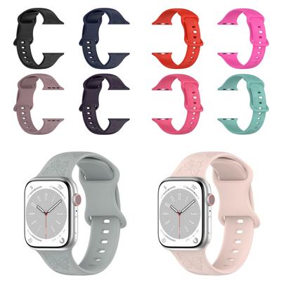 Мягкий силиконовый ремешок для часов 38/40/44/49 мм для Apple Watch 1/2/3/4/5/6/7/8/Se/9, ультра однотонный ремешок для часов с бабочкой, аксессуары, универсальный