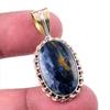 Natural Pietersite Gemstone 925 Solid Sterling Silver TwoTone Pendant 1.50" a9I19