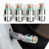 4pc Car Tire Pressure Test Cap High Precision Copper Core Auto Monitor 3 Color Eye Tire Pressure Indicator Valve Automobile Part