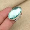 Aqua Apatite Gemstone 925 Sterling Silver Handmade Oval Shaped Jewelry Engagement Ring