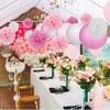 15Pcs Party Pack Paper Lanterns and Pom Pom Balls Hanging Decoration for Wedding Birthday Baby Shower