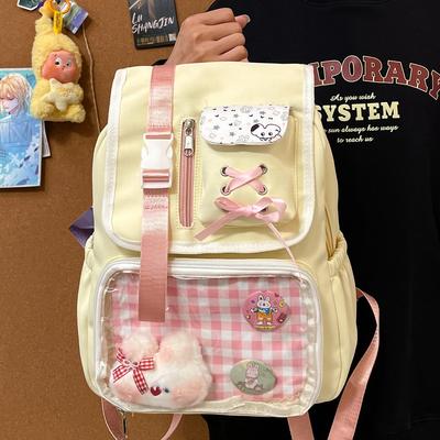 Аниме Ита-Сумка Большой Вместимости - Рюкзак в Японском Стиле с Кнопками-Значками для Студентов и Девушек