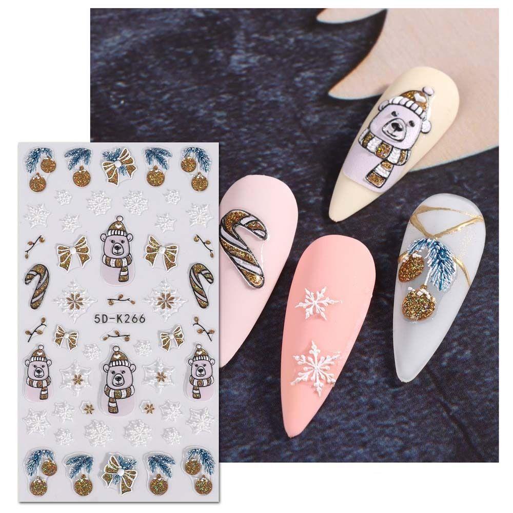 Украшения для маникюра Рождественские наклейки для ногтей Подвески для ногтей своими руками Рождественские наклейки для ногтей Красочные девушки