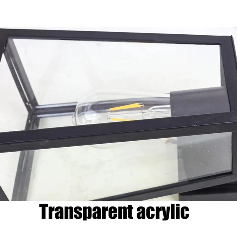 Ретро наружные водонепроницаемые настенные светильники абажур с железным акрилом минималистский уличный коридорный светильник E27 винтовой настенный светильник