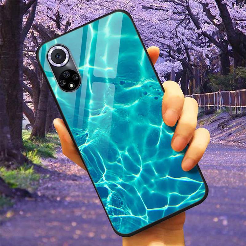 Чехол для Honor 50 Pro Закаленное Стекло Звездный Мрамор Жесткая Задняя Крышка для Телефона Huawei Honor 50 Чехлы Honor50 Защитные