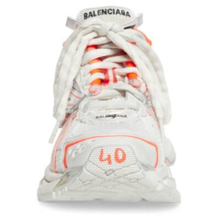(WMNS) Кроссовки Balenciaga Runner 'Белый Флуоресцентный Оранжевый Сетка и Нейлон' Женские 677402W3RBM9770