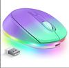 Small Wireless Mouse Rechargeable Rainbow Mini Mouse for Laptop Cordless Mice with Quiet Click LED RGB Lights for PC Computer