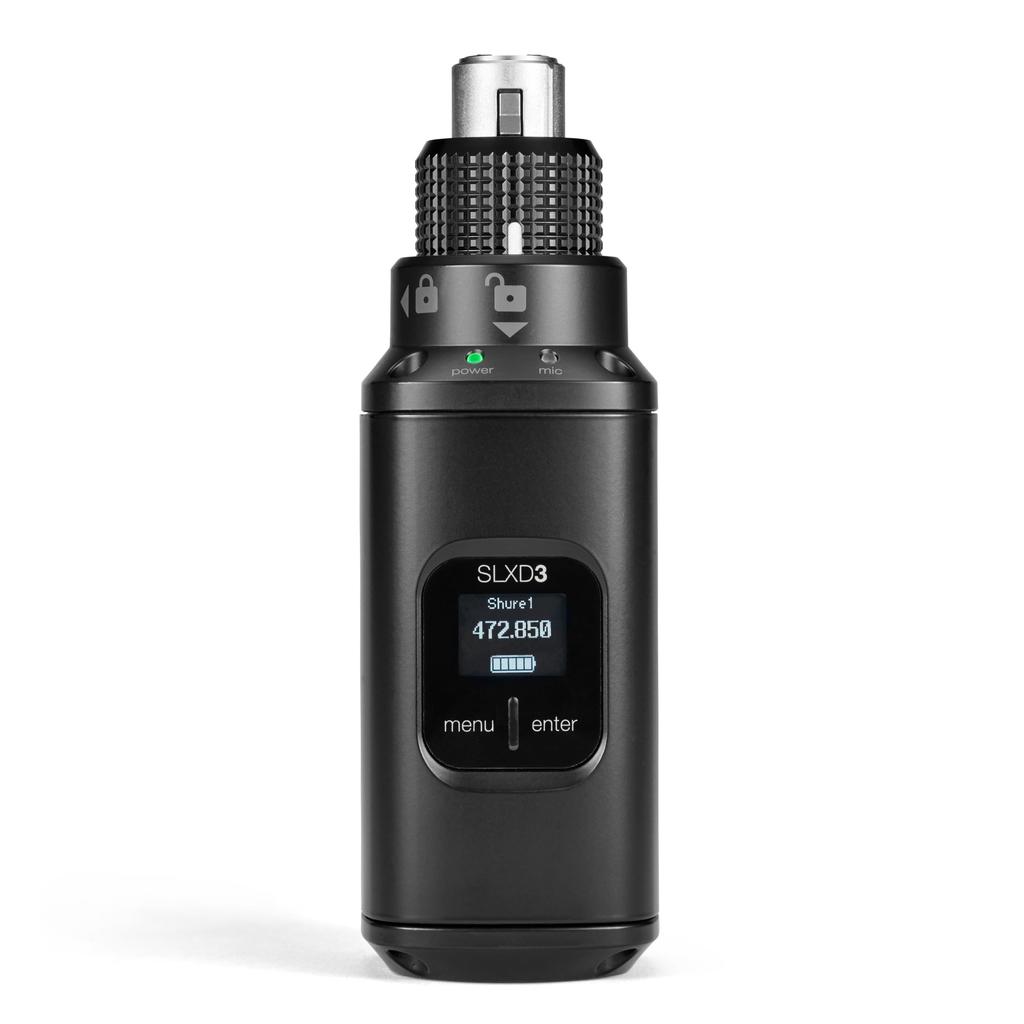 SHURE Digital Wireless Transmitter Converts from XLR To Wireless Professional Specifications Singing Singer Vocal Performance Live Event Presentation