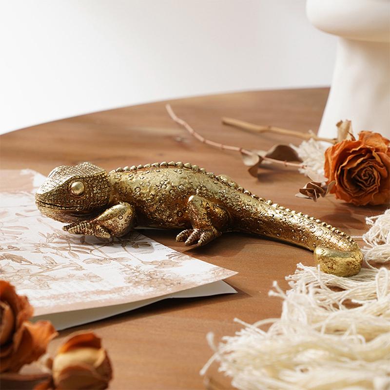 Декор стены Геккон, Настенная скульптура из смолы, Золотая ящерица, подвесная фигурка для дома, офиса, двора, крыльца, забора, фермерского дома