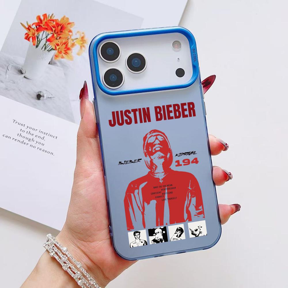 Чехол для телефона певца J-Justin B-Bieber для iPhone 17 16 15 14 13 12 11 Pro Max Air Матовый Лазерный Аврора Ударопрочный Funda