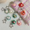 1PC Lucky Star Keychain Key Decoration Plastic Animal Star Pendant Cute Cartoon Luminous Keychain Bag Pendant Accessories