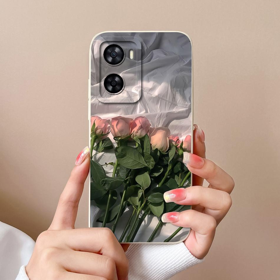 For Oppo A57 A57S A57E Case Cute Cartoon Soft Liquid Silicone Back Cover For Oppo A 57 4G 5G Full Protection Shockproof Bumper