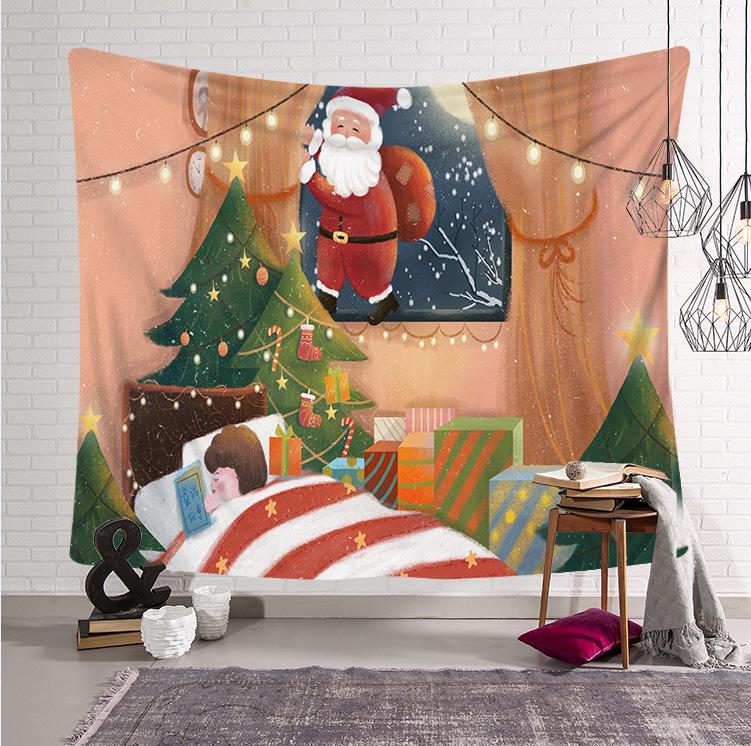 Домашний декор Рождественский гобелен Спальня Гостиная Настенный декор Фон Ткань Камин Печатный гобелен