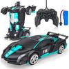 Transforming Robot Stunt Electric RC Car with LED Remote Model Gift Car, Car, Lights, 360-Degree Rotation, Control, Car, Birthday/Christmas (Black +
