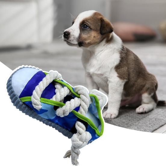 Игрушка для домашних животных, устойчивая к укусам, интерактивная плюшевая, снимает беспокойство, форма обуви для укусов домашних животных