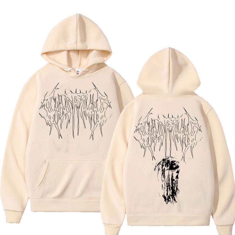 Рэпер Ghostemane Squeeze Графическая толстовка Унисекс Уличная одежда Унисекс Толстовки в стиле хип-хоп Унисекс Женская негабаритная флисовая хлопковая толстовка с капюшоном