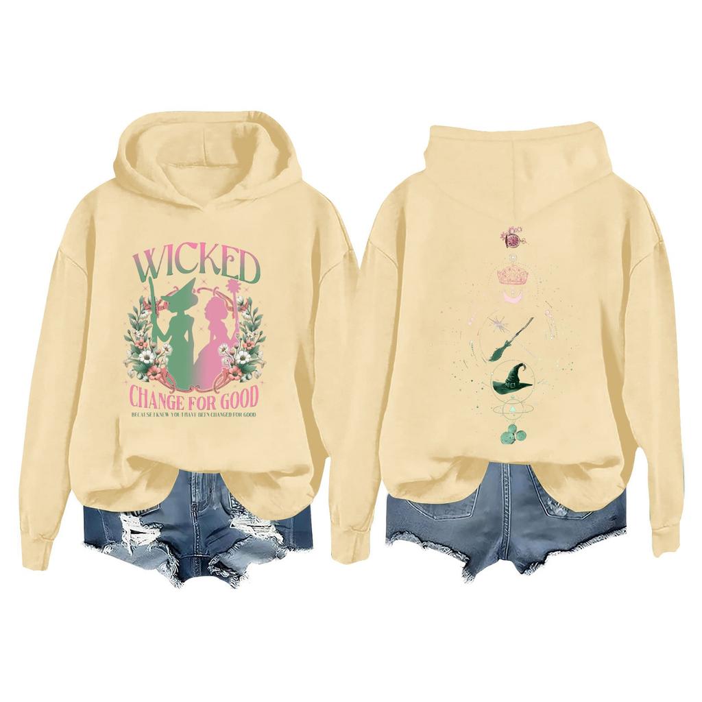 Женская повседневная толстовка с длинным рукавом и принтом Bad Witch