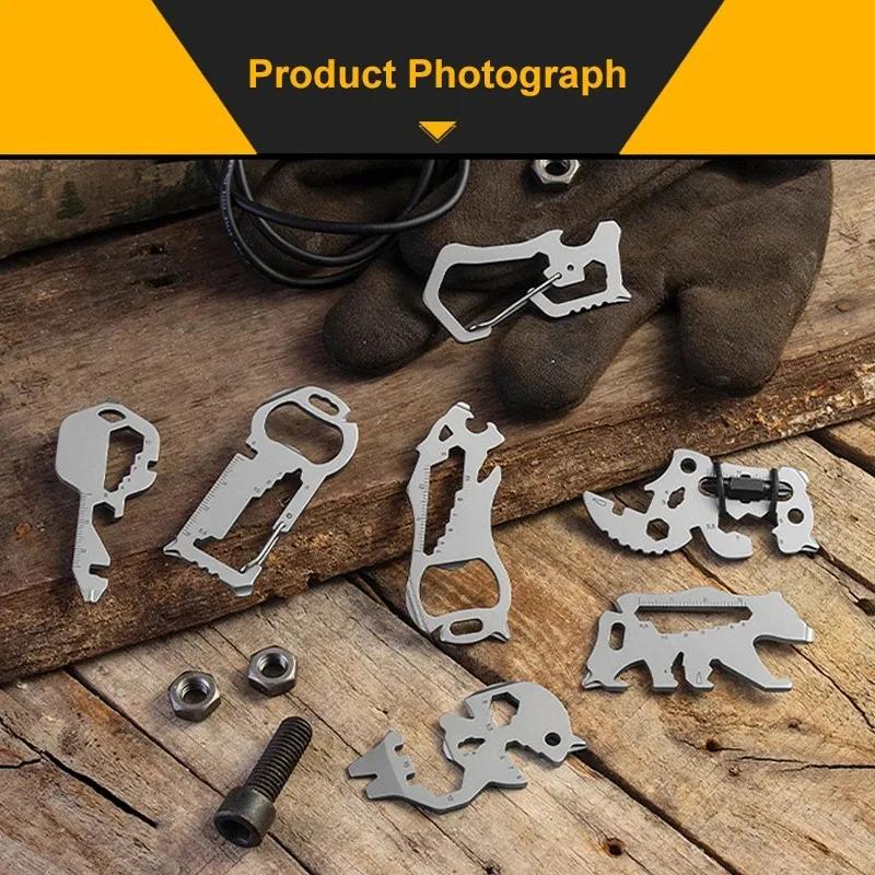 Многофункциональный инструмент EDC в стиле носорога, бутылка, мини-брелок для ключей, отвертка, аксессуары для ремонта на открытом воздухе, открывалка, ручные инструменты