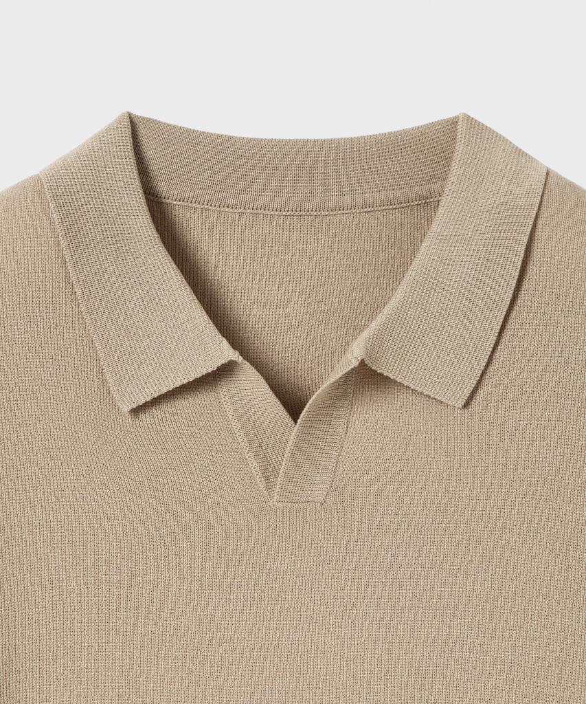NONBLANK Cool Touch Half Sleeve Collar Knit_Beige